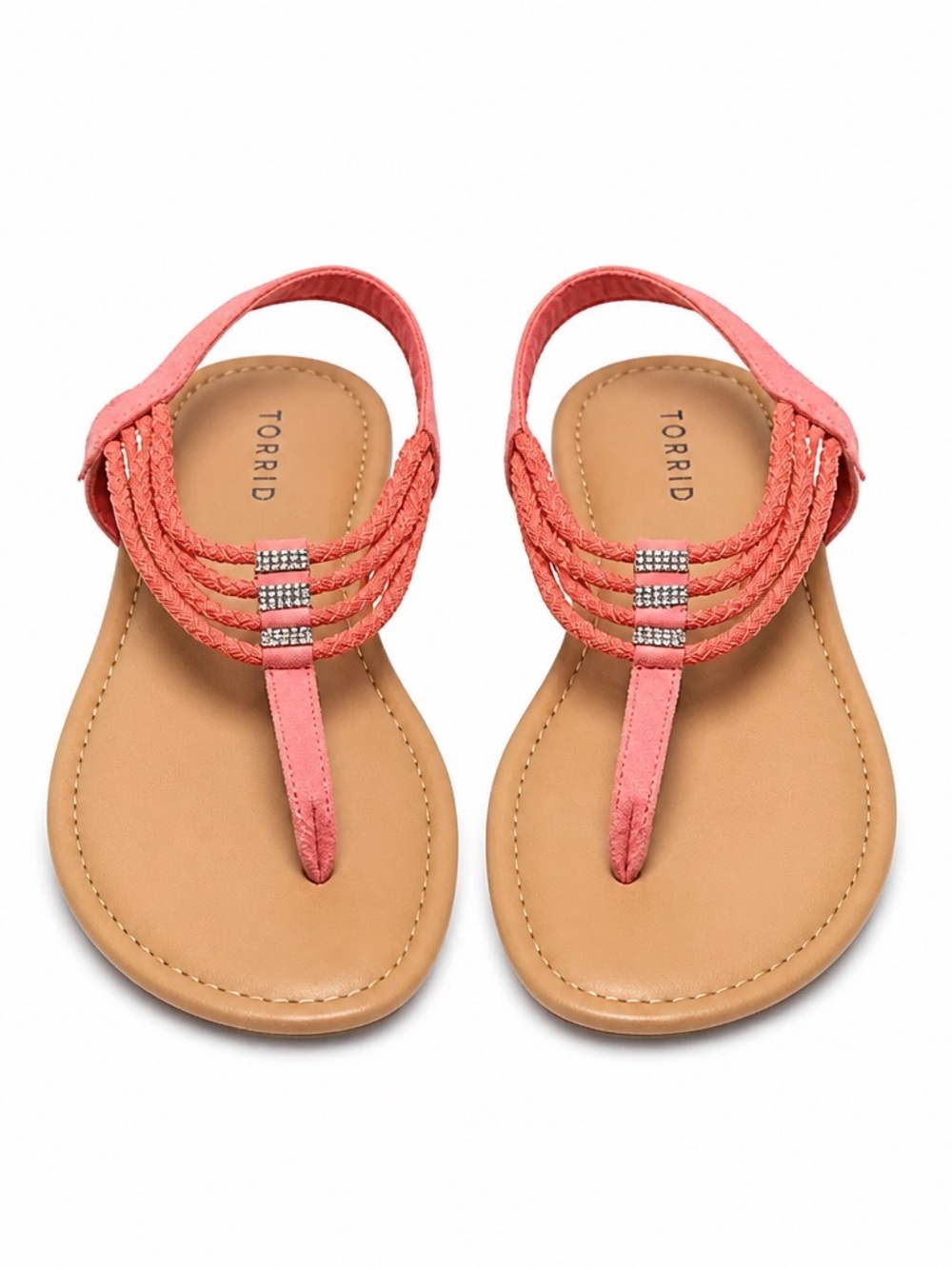 Topshop Coral Braided T-Strap Sandals